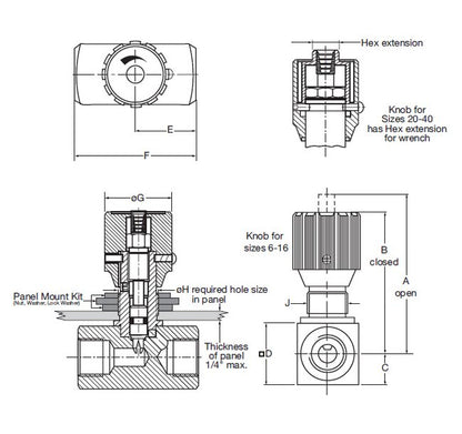 DV-10 Needle Flow Control Valve with BSPP Thread - Image 2