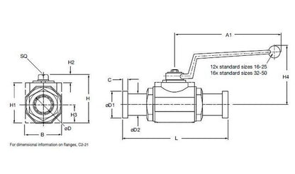 High Pressure 2-Way Ball Valve, Carbon Steel, 3000 psi - Image 2