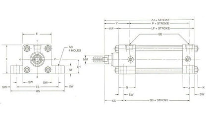 8-Inch Bore NFPA Pneumatic Side Lug Mount - Image 2