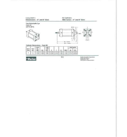 NFPA 4MA Series Air Cylinder Cap with Detachable Eye Mount - 6" and 8" Bore - Image 2