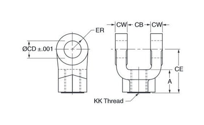 Heavy-Duty Female Rod Clevis for Pneumatic Systems - Image 2