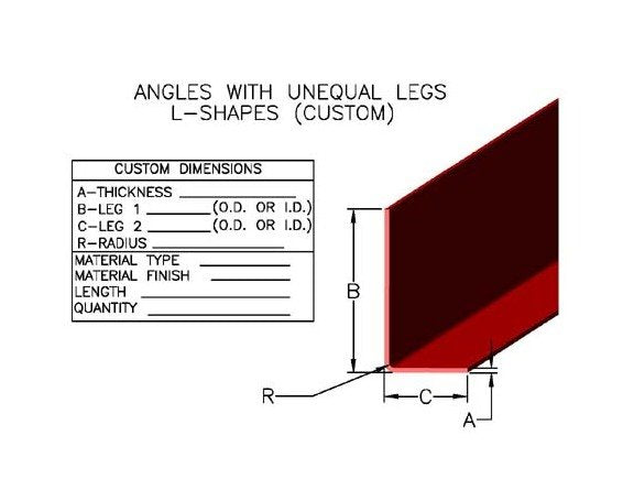 Custom L-Shaped Unequal Leg Angles - Image 1