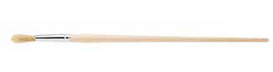 Tanis® #6 Round White Bristle Artist Brush - 1-1/4' Trim Length, 7' Overall Length - Image 1