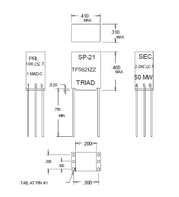 Miniature Impedance Matching Transformers - Red Spec for Audio Applications - Image 1