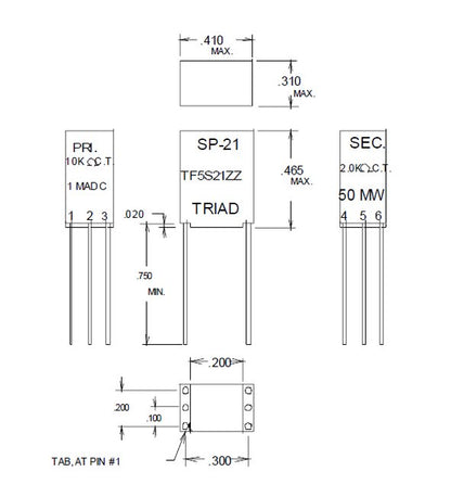 Miniature Impedance Matching Transformers - Red Spec for Audio Applications - Image 1