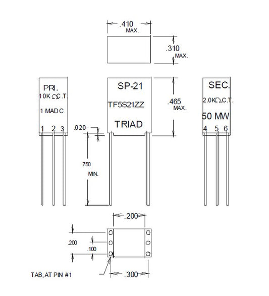 Miniature Impedance Matching Transformers - Red Spec for Audio Applications - Image 1