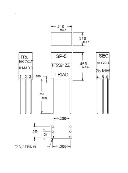 Miniature Audio Impedance Matching Transformers - Red Spec - Image 1
