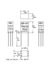 Miniature Audio Impedance Matching Transformers - Red Spec