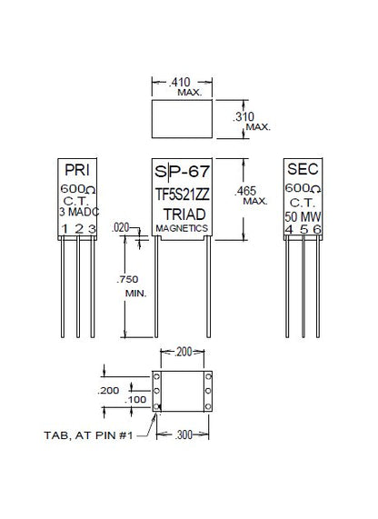 Miniature Audio Impedance Matching Transformers - Red Spec - Image 1