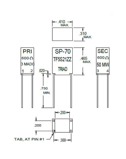 Miniature Impedance Matching Transformers - Red Spec for Audio Applications - Image 2