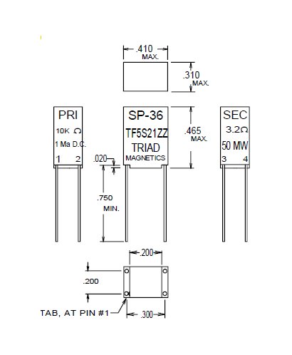 Miniature Audio Impedance Matching Transformers - Red Spec - Image 1