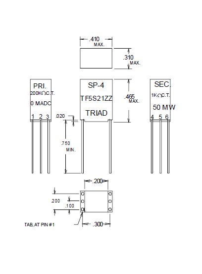 Miniature Impedance Matching Audio Transformers - Red Spec - Image 1
