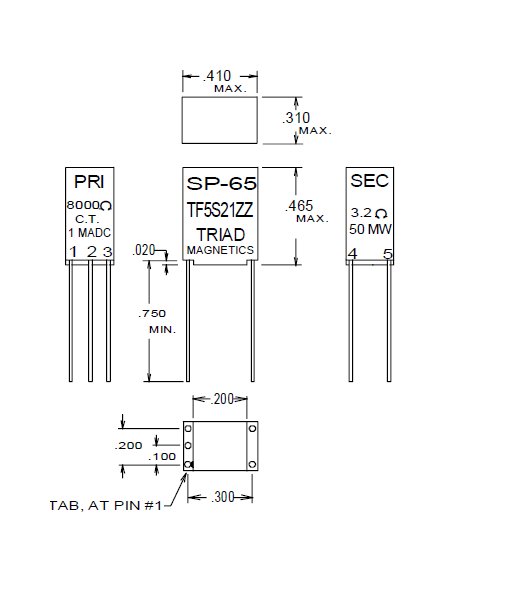 Miniature Impedance Matching Transformers - Red Spec | Audio Transformers - Image 1