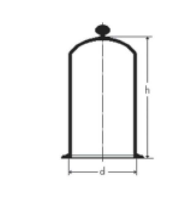 Borosilicate Glass Bell Jar with Flanges - 180mm x 300mm - Image 2