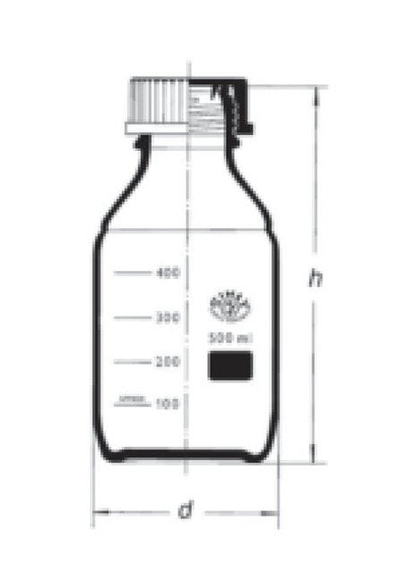 5000mL Borosilicate Glass Reagent Bottle with GL45 Thread - Image 2