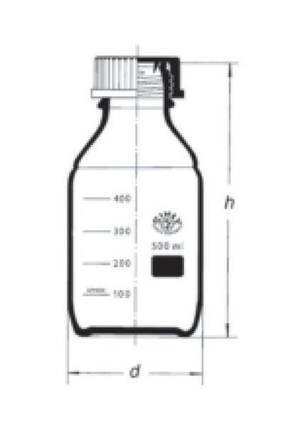 5000mL Borosilicate Glass Reagent Bottle with GL45 Thread - Image 2