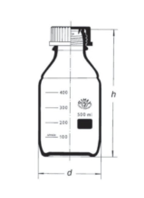 PTFE Coated Silicone Reagent Bottle with GL45 Thread - Image 2
