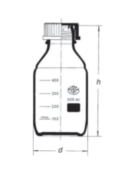 GL45 Reagent Bottle with PTFE-Silicone Ring, 1000 mL - Image 2