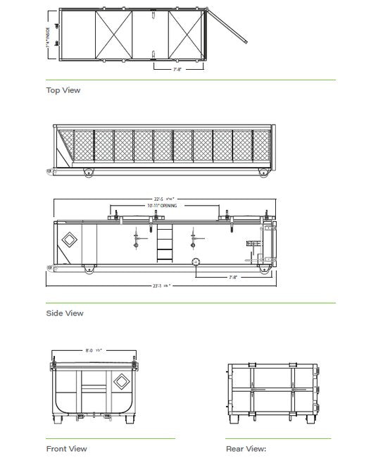 25 yd³ Dewatering Metal Lid Roll Off Box - Image 2