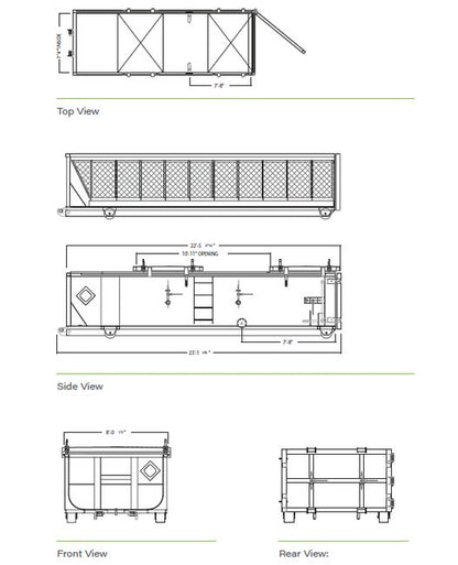 25 yd³ Dewatering Metal Lid Roll Off Box - Image 2