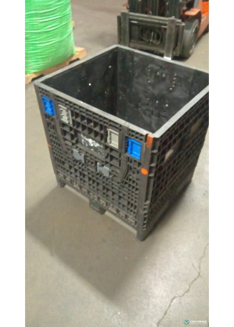 Collapsible Plastic Bulk Pallet Container - 32x30x34 in - Image 1