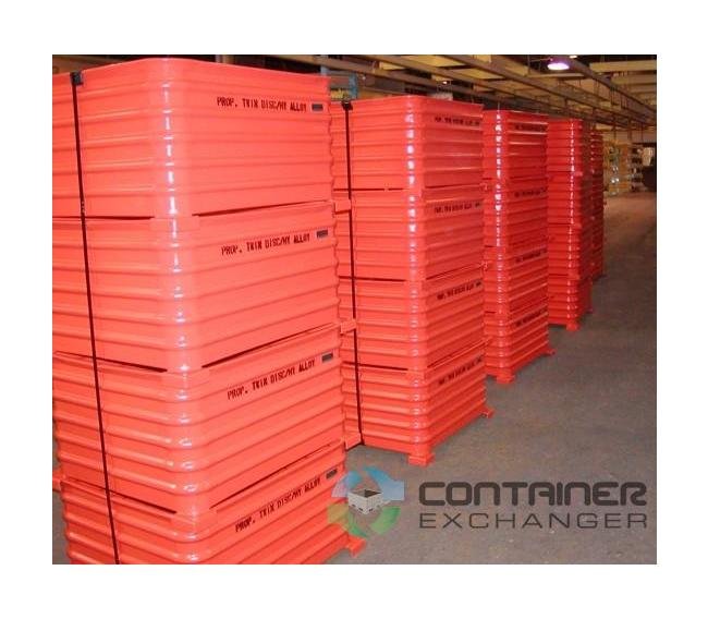 Heavy-Duty Stackable Corrugated Metal Bin - 38x32x23 in - Image 1