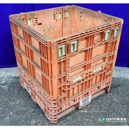 Collapsible Plastic Bulk Pallet Container - 32x30x34 in, Mixed Colors - Image 2