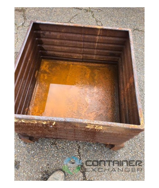 Corrugated Steel Tub Pallet Container - 34x34x26 in - Image 1