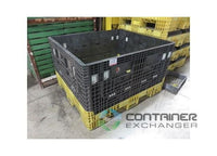 Collapsible Plastic Pallet Container with Drop Doors - 56x48x34 inches