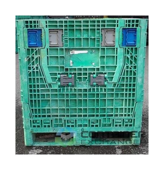 Collapsible Plastic Pallet Container with Drop Doors - 30x32x34 in - Image 2