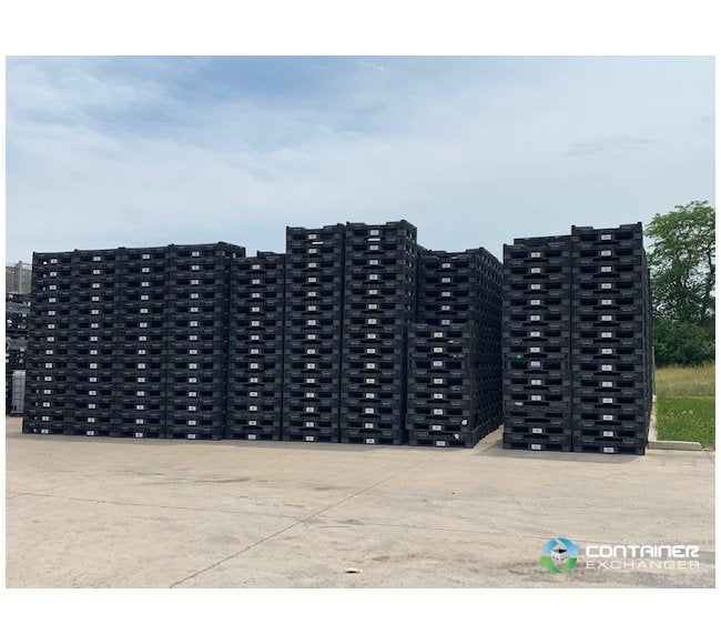 Collapsible Black Bulk Bin Pallet Container - 45x48x25 Inches - Image 2