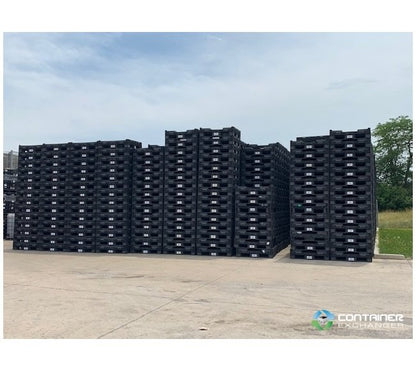 Collapsible Black Bulk Bin Pallet Container - 45x48x25 Inches - Image 2