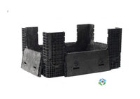 Collapsible Bulk Pallet Container - 70x48x34 in, 4 Drop Doors