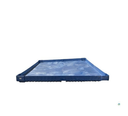 Blue Plastic Bulk Box Lid Pallet Container - 48x45x3 in - Image 2