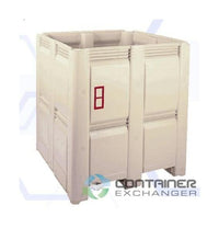 FDA-Approved 48x48x52 Inch Solid Plastic Bulk Pallet Container