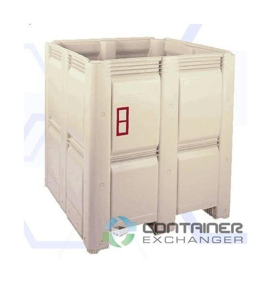 FDA-Approved 48x48x52 Inch Solid Plastic Bulk Pallet Container - Image 1