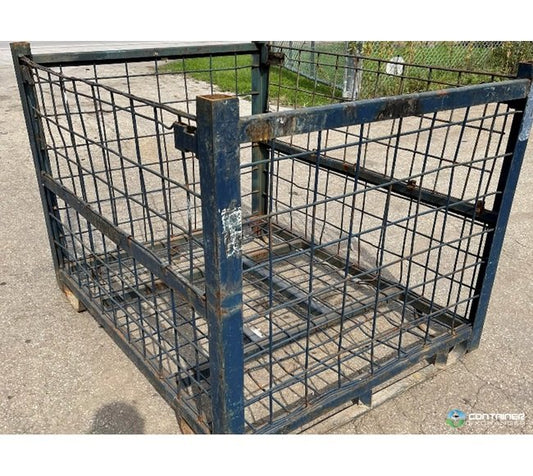 Heavy-Duty Wire Basket with Drop Gates - Image 1