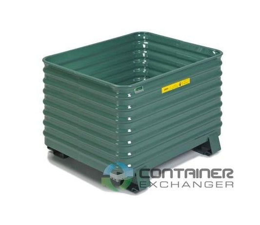 Heavy-Duty Stackable Corrugated Metal Bin - 50x42x29 in - Image 1