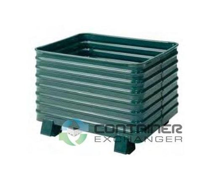 Heavy-Duty Stackable Corrugated Metal Bin - 50x42x29 in - Image 2
