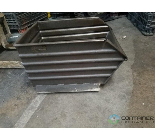 Container Exchanger Solid Corrugated Metal Bulk Storage Bin - 32x25x17.5 inches - Image 1