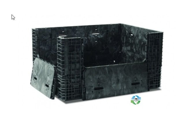 Collapsible Bulk Plastic Pallet Container, 64x48x34 in - Image 1