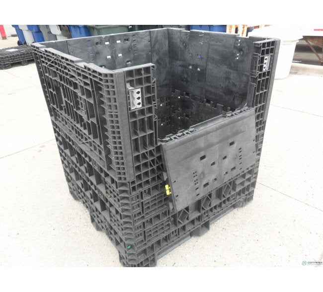 Collapsible Plastic Pallet Container with Drop Doors - 45x48x50 inches - Image 1