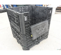 Collapsible Plastic Pallet Container with Drop Doors - 45x48x50 inches