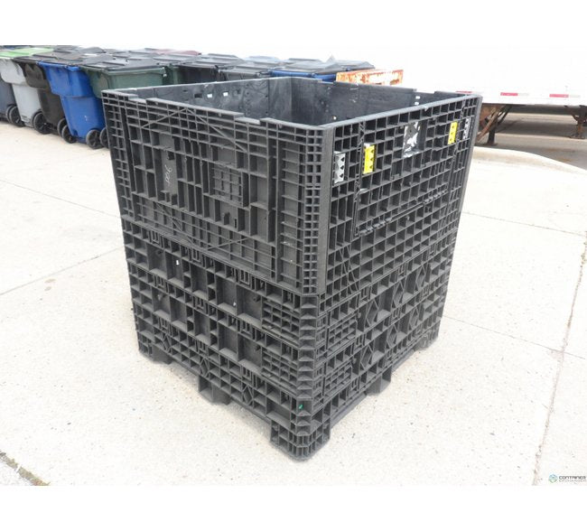 Collapsible Plastic Pallet Container with Drop Doors - 45x48x50 inches - Image 2