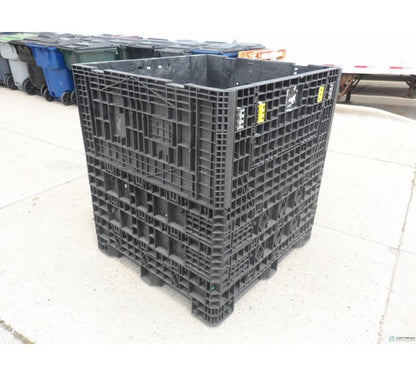 Collapsible Plastic Pallet Container with Drop Doors - 45x48x50 inches - Image 2