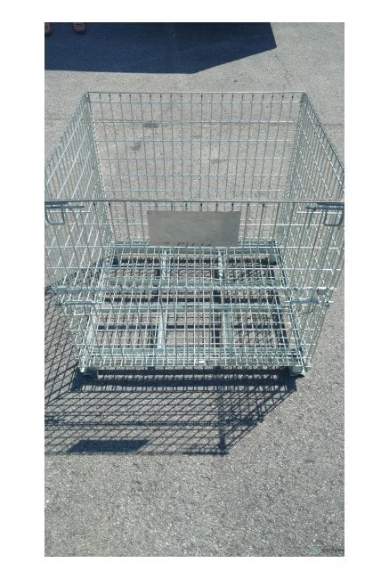 Heavy-Duty Collapsible Wire Basket with Drop Gates - Image 2