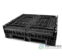 Collapsible Bulk Pallet Container with 2 Drop Doors - 48x45x34 in, 2000lb Capacity