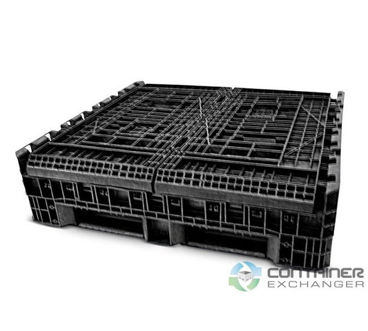 Collapsible Bulk Pallet Container with 2 Drop Doors - 48x45x34 in, 2000lb Capacity - Image 1