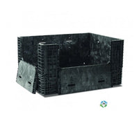 Collapsible Plastic Pallet Container with Drop Doors - 64x48x34
