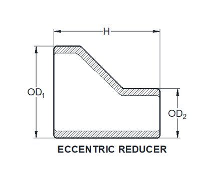 Core Pipe Products 4x2 Schedule 10S ER Buttweld Reducer - Image 1
